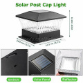 Solar Powered LED Post Lamp Emergency Lights Waterproof Garden Yard Square Post Light